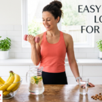 Woman preparing a healthy balanced meal as part of sustainable weight loss tips for women