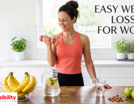 Woman preparing a healthy balanced meal as part of sustainable weight loss tips for women