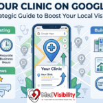 Smartphone screen showing a clinic's Google Maps listing with reviews and directions