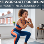 Beginner performing a bodyweight home workout exercise on a yoga mat in a UK living room