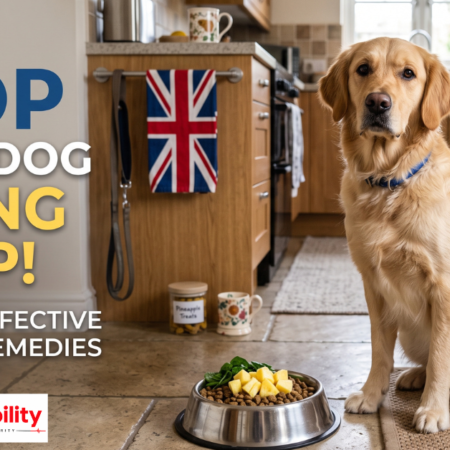 Dog in garden after successful coprophagia training, UK home remedy guide