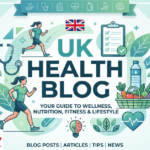 Infographic detailing daily preventive health habits, gut health tips, and NHS health check guidelines from a UK health blog.