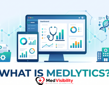 Illustration representing medical data analytics and health technology, showing what Medlytics means in simple terms.