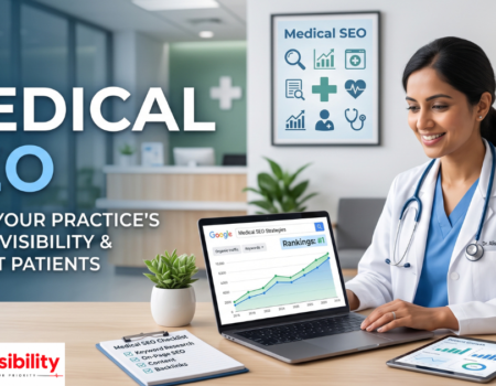 Person searching for health information online, representing the concept of Medical SEO and trustworthy content