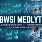 Digital representation of medical data analytics and AI algorithms used in healthcare diagnostics.