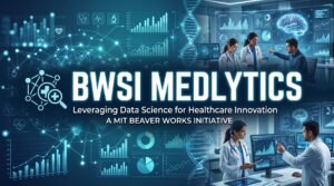 Digital representation of medical data analytics and AI algorithms used in healthcare diagnostics.