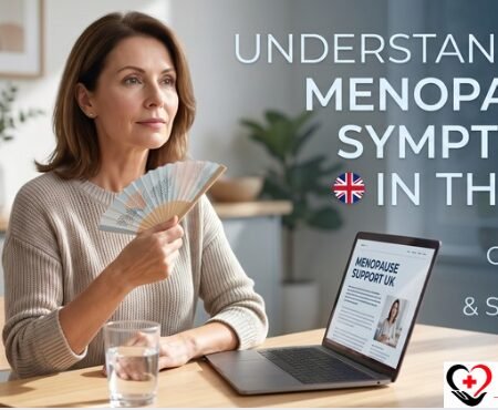 Woman reflecting on menopause symptoms including hot flushes and mood changes, UK health guide