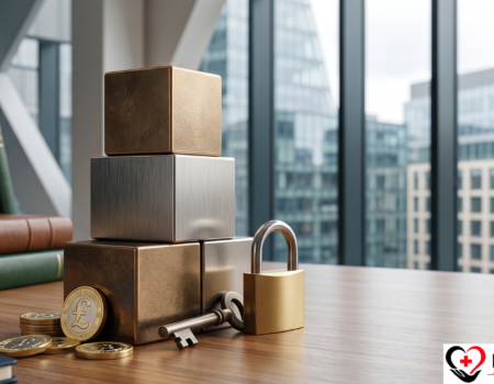 Best fixed rate savings account UK comparison chart showing coins, calculator, and a padlock for security.
