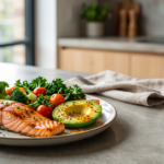 Anti-inflammatory diet UK foods including vegetables, salmon, berries, oats and nuts